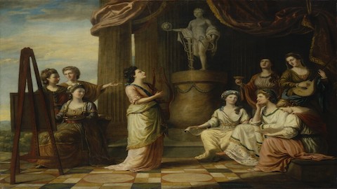 “Portraits in the Characters of the Muses in the Temple of Apollo” (1778)